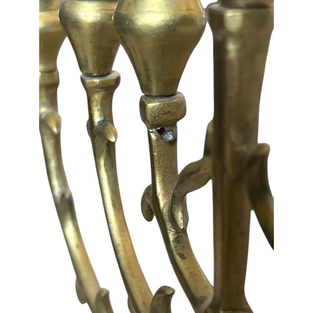 Temple Menorah - 15 Inch Height 7 Branches Brass Jerusalem Menorah - Picture 6 of 6